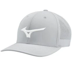 Mizuno Tour Vent Snapback Hat -Elite Golf Shop 2024 mizuno tour vent snapback hat grey white front itempicture