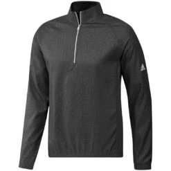Adidas 2022 Deboss Quarter Zip Pullover -Elite Golf Shop adidas 2022 deboss quarter zip pullover black itempicture