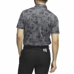 Adidas Burst Jacquard Polo -Elite Golf Shop adidas 2023 burst jacquard polo black back itempicture
