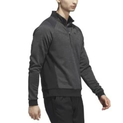 Adidas Color Block DWR 1/4 Zip Pullover -Elite Golf Shop adidas 2023 color block dwr quarter zip pullover black side itempicture