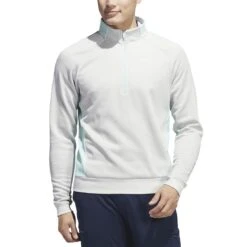 Adidas Color Block DWR 1/4 Zip Pullover -Elite Golf Shop adidas 2023 color block dwr quarter zip pullover grey one itempicture