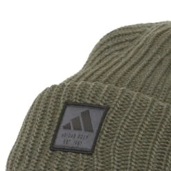 Adidas Double Cuff Novelty Beanie -Elite Golf Shop adidas 2023 double cuff novelty beanie olive strata detail itempicture