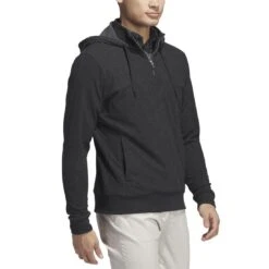 Adidas Go To 1/4 Zip Hoodie -Elite Golf Shop adidas 2023 go to quarter zip hoodie black walking itempicture