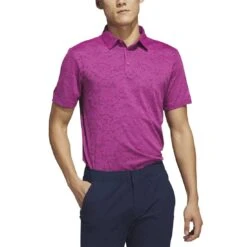 Adidas 23 Textured Jacquard Polo -Elite Golf Shop adidas 2023 textured jacquard polo lucid fuchsia front itempicture