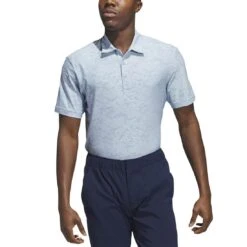 Adidas Textured Jacquard Polo 19 Adidas Textured Jacquard Polo -Elite Golf Shop adidas 2023 textured jacquard polo wonder blue front itempicture
