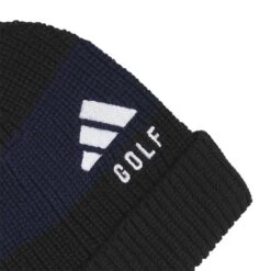 Adidas Women's Chenille Cableknit Pom Beanie -Elite Golf Shop adidas 2023 womens chenille cableknit pom beanie black detail itempicture