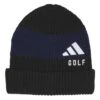Adidas Women's Chenille Cableknit Pom Beanie -Elite Golf Shop adidas 2023 womens chenille cableknit pom beanie black front itempicture