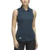 Adidas Women's Texture Sleeveless Polo -Elite Golf Shop adidas 2023 womens texture sleeveless polo arctic night front itempicture