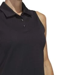 Adidas Women's Texture Sleeveless Polo -Elite Golf Shop adidas 2023 womens texture sleeveless polo black detail itempicture