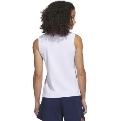 Adidas 2023 Women's Go-To Pique Sleeveless Polo -Elite Golf Shop adidas 23 womens go to pique sleeveless polo white back itempicture