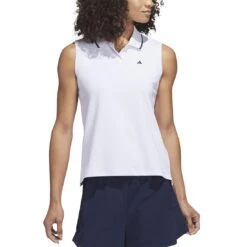 Adidas 2023 Women's Go-To Pique Sleeveless Polo -Elite Golf Shop adidas 23 womens go to pique sleeveless polo white itempicture