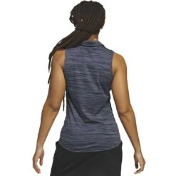 Adidas 2023 Women's Spacedye Sleeveless Polo -Elite Golf Shop adidas 23 womens spacedye sleeveless polo collegiate navy back itempicture