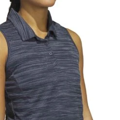 Adidas 2023 Women's Spacedye Sleeveless Polo -Elite Golf Shop adidas 23 womens spacedye sleeveless polo collegiate navy detail itempicture