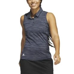 Adidas 2023 Women's Spacedye Sleeveless Polo -Elite Golf Shop adidas 23 womens spacedye sleeveless polo collegiate navy itempicture