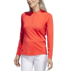 Adidas Women's Ultimate365 Quarter Zip Long Sleeve Mock -Elite Golf Shop adidas 23 womens ultimate365 quarter zip long sleeve mock bright red itempicture