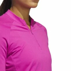 Adidas Women's Ultimate365 Quarter Zip Long Sleeve Mock -Elite Golf Shop adidas 23 womens ultimate365 quarter zip long sleeve mock lucid fuchsia detail1 itempicture