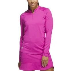 Adidas Women's Ultimate365 Quarter Zip Long Sleeve Mock -Elite Golf Shop adidas 23 womens ultimate365 quarter zip long sleeve mock lucid fuchsia itempicture