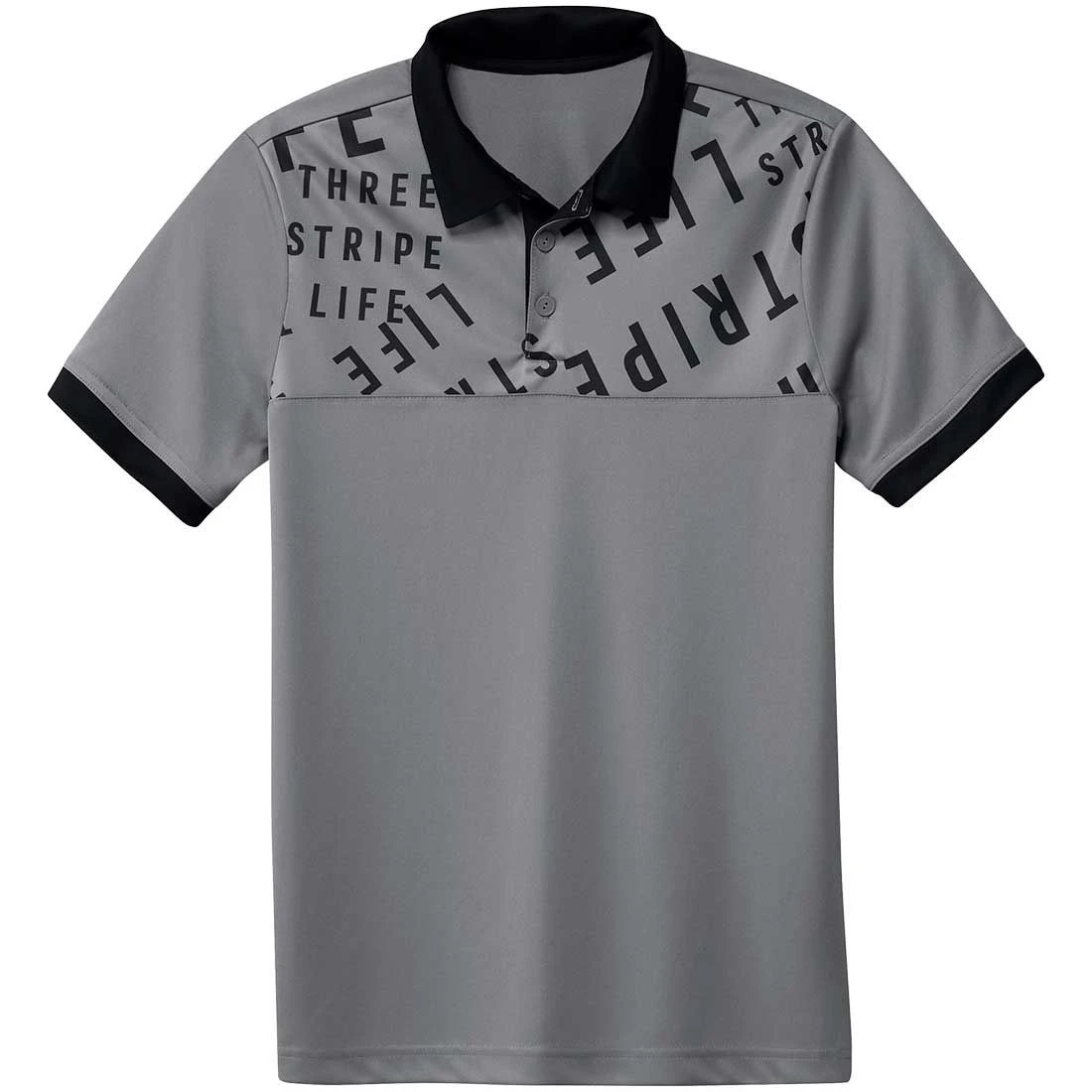 Adidas Boys 3-Stripes Life Print Polo 3 Adidas Boys 3-Stripes Life Print Polo