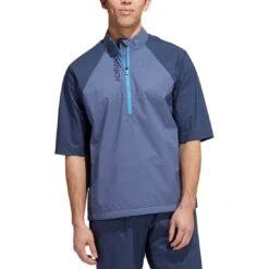 Adidas Provisional Short Sleeve Half Zip -Elite Golf Shop adidas fw22 provisional short sleeve half zip crew navy front itempicture