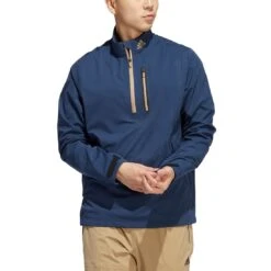 Adidas RAIN.RDY Half Zip 7 Adidas RAIN.RDY Half Zip -Elite Golf Shop adidas fw22 rain rdy half zip crew navy front itempicture