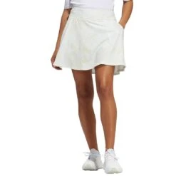 Adidas Women's 16 Inch Printed Frill Skort -Elite Golf Shop adidas fw22 womens 16 inch printed frill skort white front itempicture