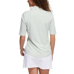 Adidas Women's Essentials Mock Polo -Elite Golf Shop adidas fw22 womens essentials mock polo linen green back itempicture
