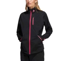Adidas Women's RAIN.RDY Jacket 8 Adidas Women's RAIN.RDY Jacket -Elite Golf Shop adidas fw22 womens rain rdy jacket black front itempicture