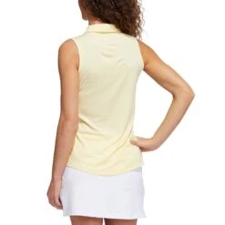 Adidas 2022 Women's Space Dyed Sleeveless Polo -Elite Golf Shop adidas fw22 womens space dyed sleeveless polo almost yellow back itempicture