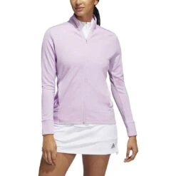 Adidas Women's Textured Full Zip Jacket -Elite Golf Shop adidas fw22 womens textured full zip jacket bliss lilac itempicture