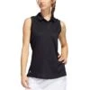 Adidas FW22 Women's Textured Sleeveless Polo -Elite Golf Shop adidas fw22 womens textured sleeveless polo black itempicture