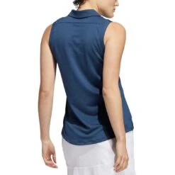 Adidas FW22 Women's Textured Sleeveless Polo -Elite Golf Shop adidas fw22 womens textured sleeveless polo crew navy back itempicture