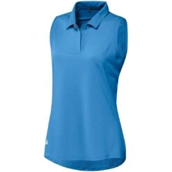 Adidas FW22 Women's Textured Sleeveless Polo -Elite Golf Shop adidas fw22 womens textured sleeveless polo pulse blue front itempicture