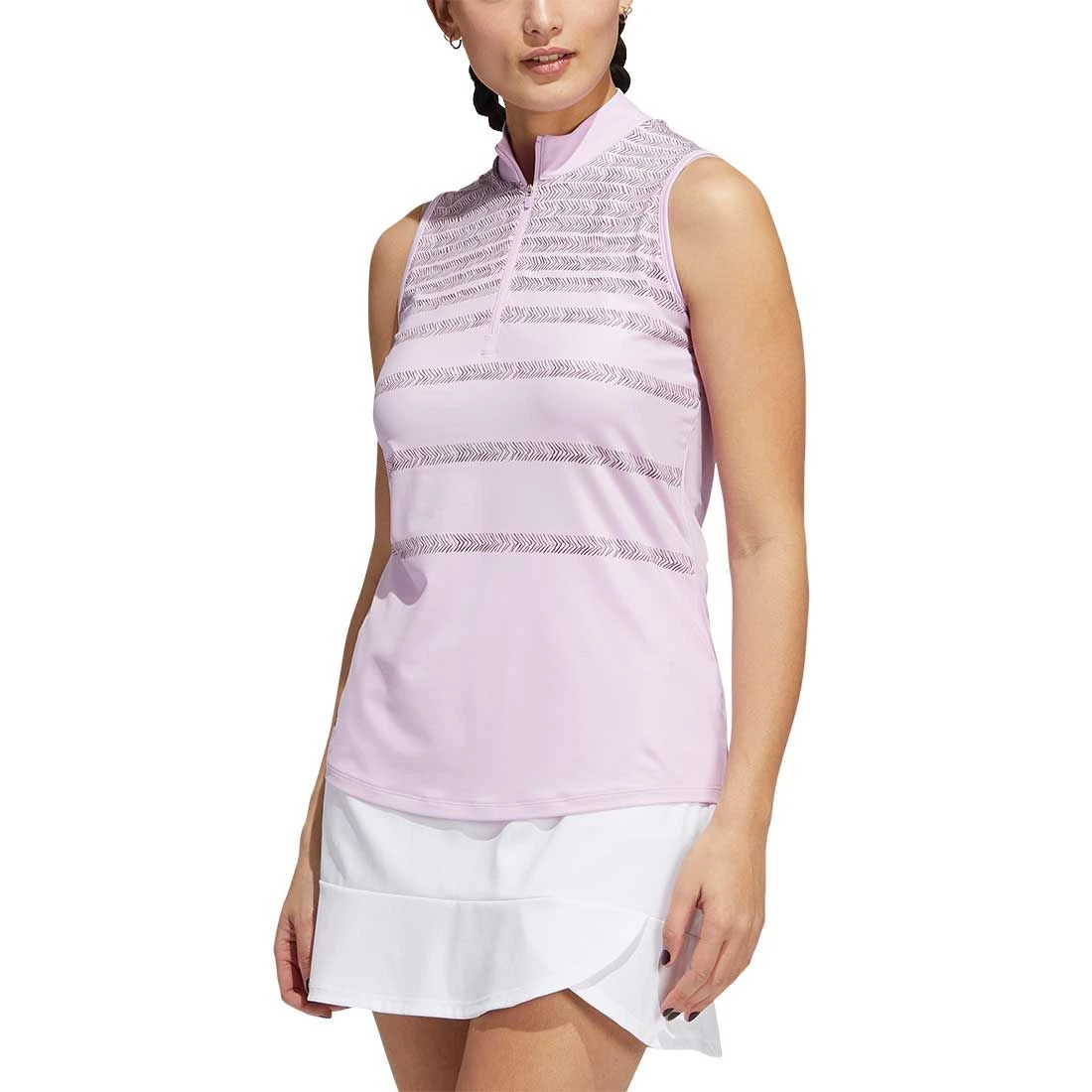 Adidas Women's Ultimate365 Herringbone Stripe Sleeveless Polo 6 Adidas Women's Ultimate365 Herringbone Stripe Sleeveless Polo - Image 4