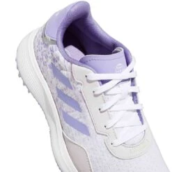 Adidas Juniors S2G Spikeless Golf Shoes White/Almost Lime/Light Purple -Elite Golf Shop adidas juniors s2g spikeless golf shoes white almost lime light purple gv9787 lace detail itempicture