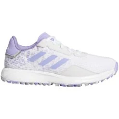 Adidas Juniors S2G Spikeless Golf Shoes White/Almost Lime/Light Purple