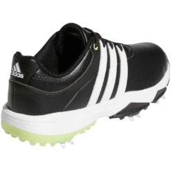 Adidas Juniors Tour360 Infinity Golf Shoes Black/White/Pulse Lime -Elite Golf Shop adidas juniors tour360 infinity golf shoes black white pulse lime gv9666 heel itempicture