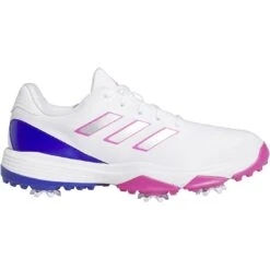 Adidas Juniors ZG23 Golf Shoes White/Lucid Fuchsia