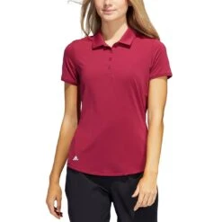 Adidas 2021 Women's Ultimate365 Solid Polo -Elite Golf Shop adidas s21 womens ultimate365 solid short sleeve polo legacy burgundy itempicture