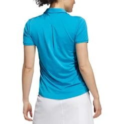 Adidas 2021 Women's Ultimate365 Solid Polo -Elite Golf Shop adidas s21 womens ultimate365 solid short sleeve polo sonic aqua back itempicture