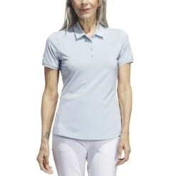 Adidas 2021 Women's Ultimate365 Solid Polo -Elite Golf Shop adidas s21 womens ultimate365 solid short sleeve polo wonder blue model itempicture