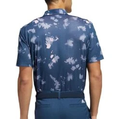 Adidas Splatter Print Polo -Elite Golf Shop adidas splatter print polo crew navy back itempicture