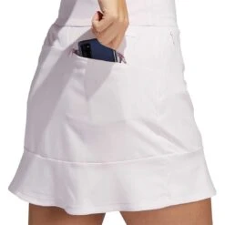 Adidas Women's 16 Inch Frill Skort -Elite Golf Shop adidas ss22 womens 16 inch frill skort almost pink back pocket itempicture