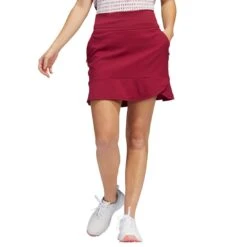 Adidas Women's 16 Inch Frill Skort -Elite Golf Shop adidas ss22 womens 16 inch frill skort legacy burgundy itempicture