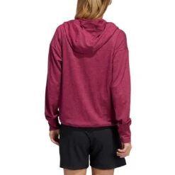 Adidas Women's Essentials Slub Recycled Hoodie -Elite Golf Shop adidas ss22 womens essentials slub recycled hoodie legacy burgundy back itempicture