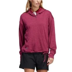 Adidas Women's Essentials Slub Recycled Hoodie -Elite Golf Shop adidas ss22 womens essentials slub recycled hoodie legacy burgundy itempicture