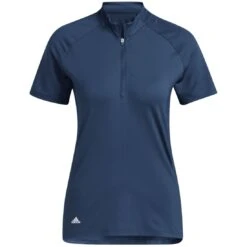Adidas Women's Short Sleeve Mock Neck Polo -Elite Golf Shop adidas ss22 womens short sleeve mock neck polo crew navy itempicture