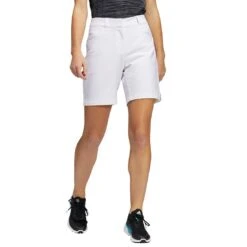Adidas Women's Solid 7 Inch Shorts -Elite Golf Shop adidas ss22 womens solid 7 inch shorts white front itempicture