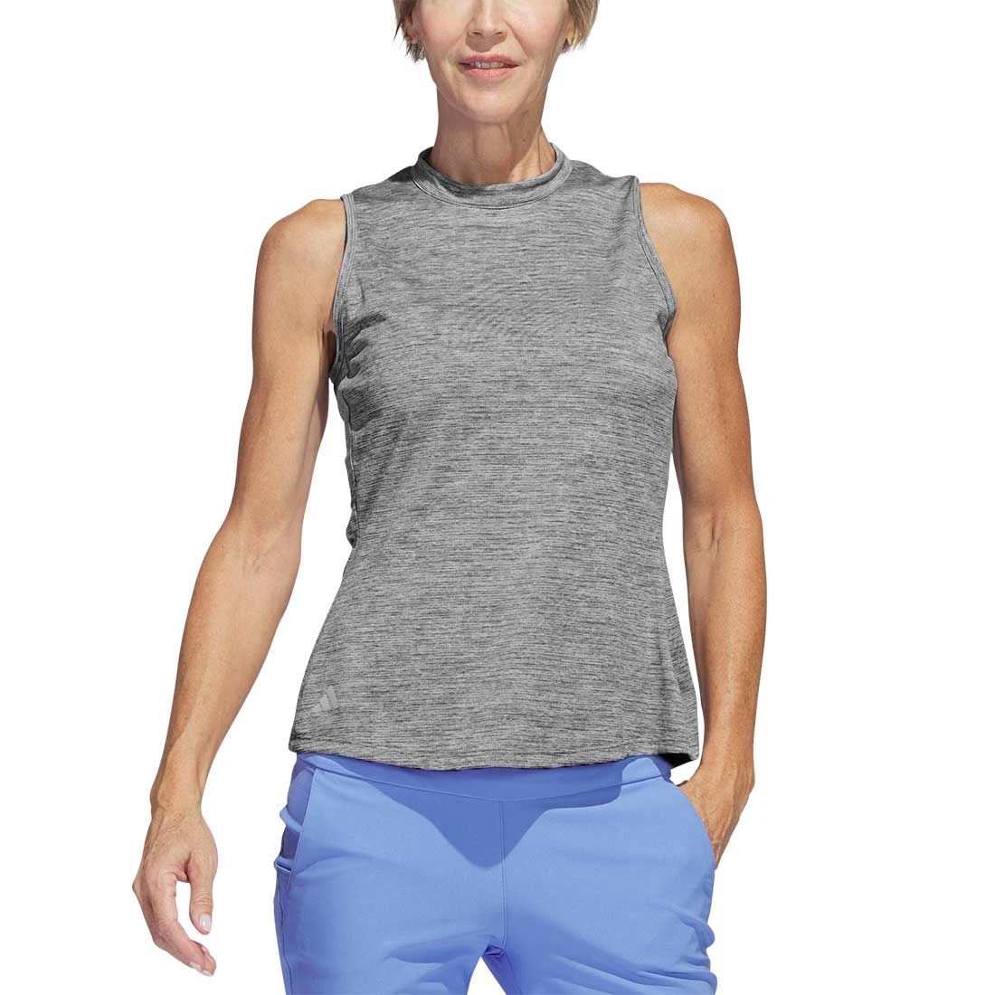 Adidas Women's Heathered Essentials Mock Sleeveless 3 Adidas Women's Heathered Essentials Mock Sleeveless