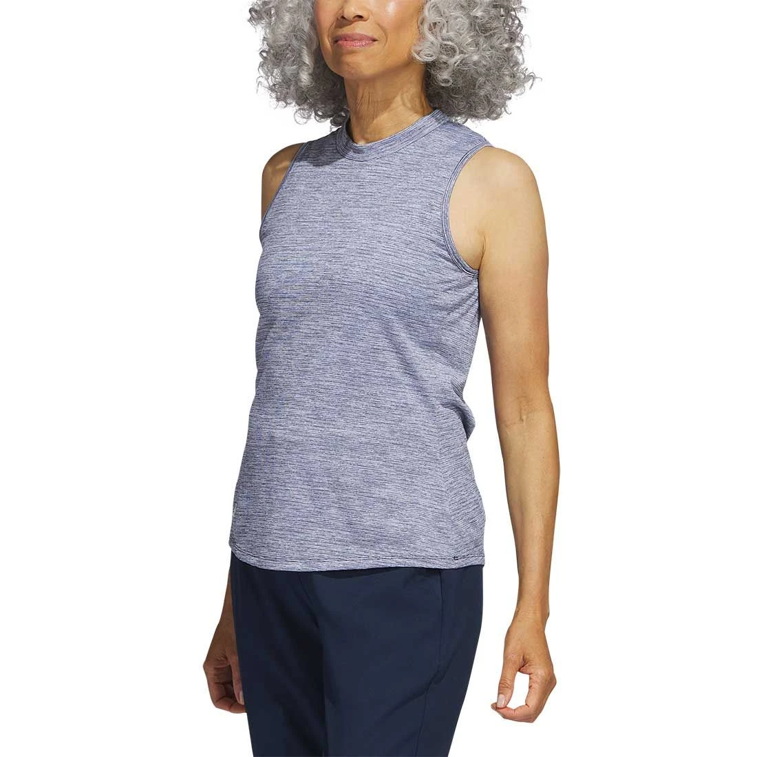 Adidas Women's Heathered Essentials Mock Sleeveless 4 Adidas Women's Heathered Essentials Mock Sleeveless - Image 2