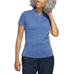 Adidas Women's Jacquard Polo -Elite Golf Shop adidas ss23 womens jacquard polo blue fusion itempicture